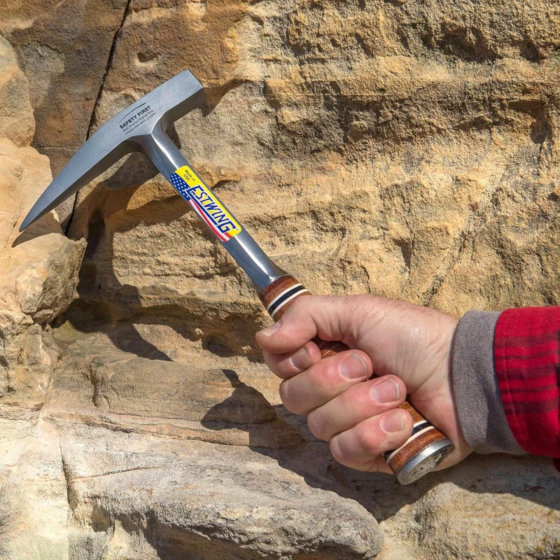 Estwing Rock Pick - 13 oz Geology Hammer with Milled Face & Genuine Leather Grip - E13PM, Brown - Image 5